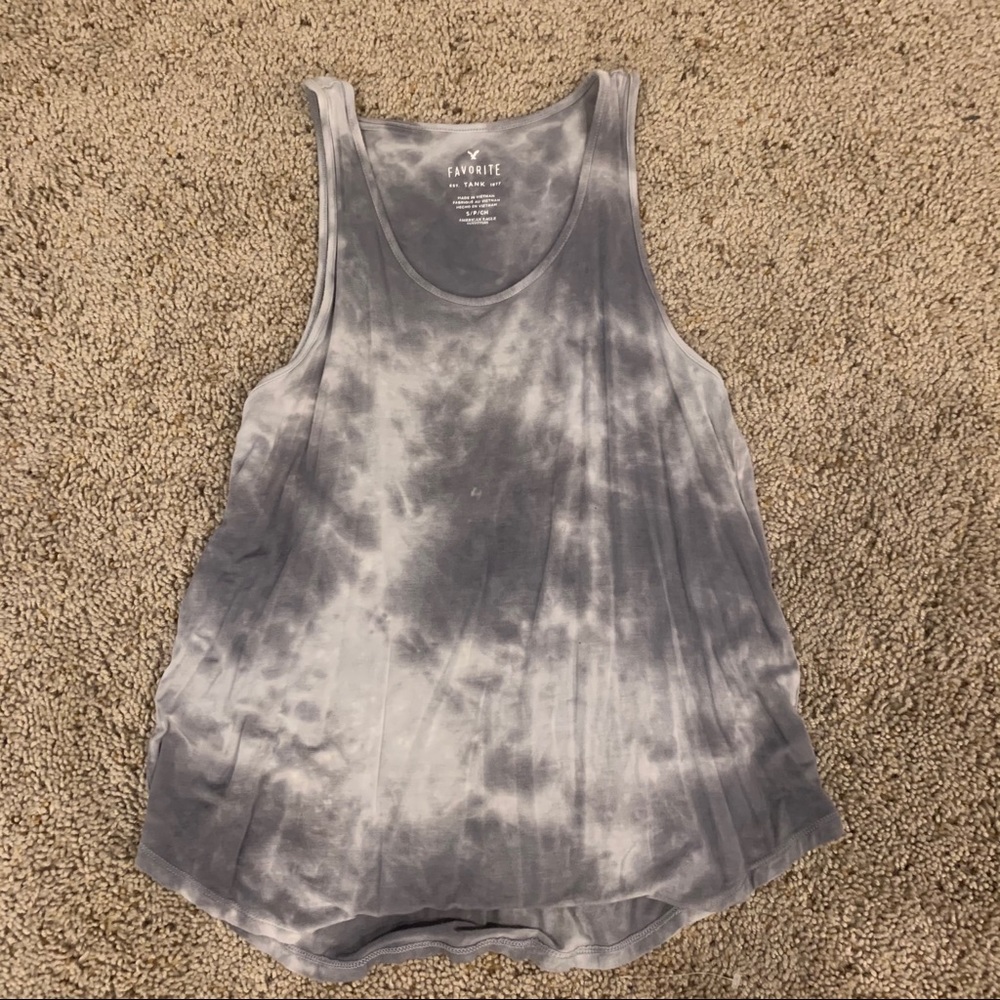 Grey Tie Dye American Eagle Tank